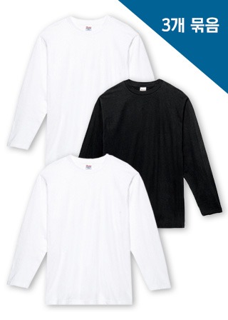 [1+1+1/3팩]레이어드 라운드 긴팔 티셔츠 T#TM003