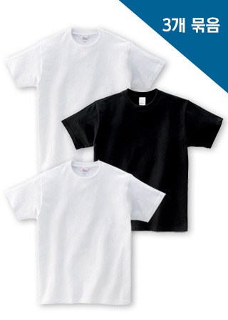 [1+1+1/3팩]레이어드 라운드 반팔 티셔츠 T#TM002